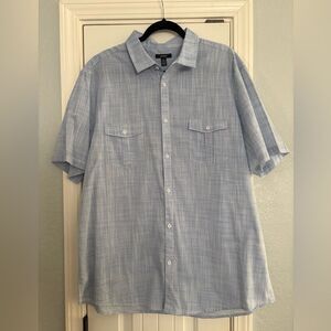 Alfani Shirt Mens Size XXL Warren Light Blue Short Sleeve Lightweight Work